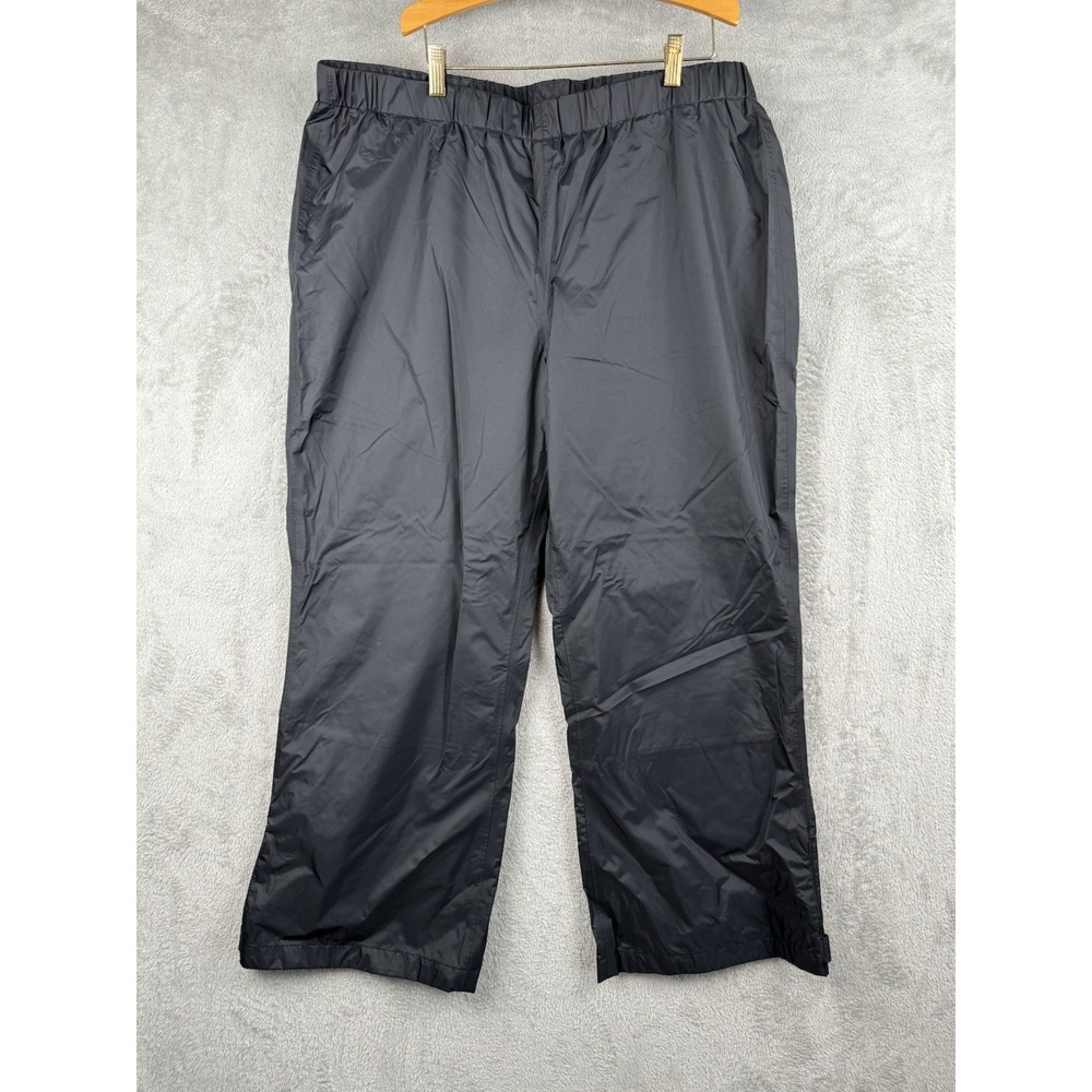 Columbia Rain Pants 1X Black Omni-Tech Nylon Storm Surge Pull-On Water Resistant